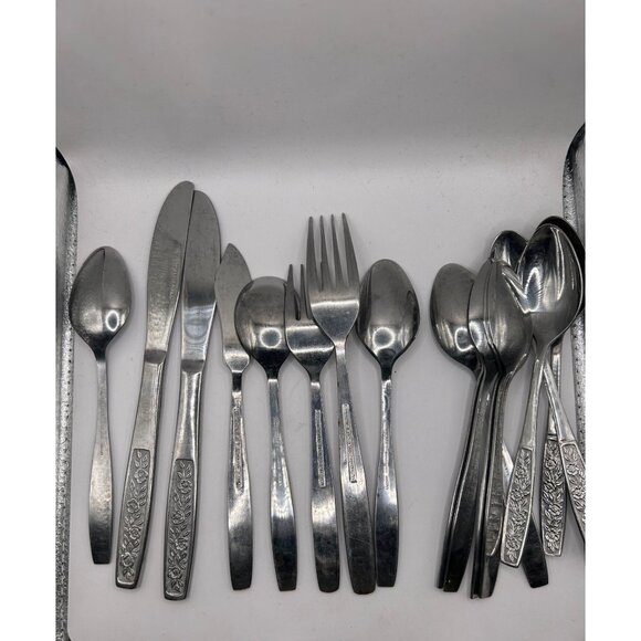 Customcraft CUS10 Stainless Steel Floral Flatware Set 16 replacement pieces - Picture 4 of 5